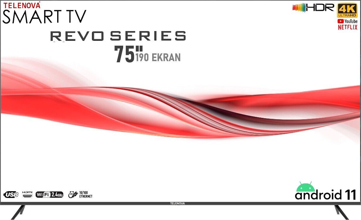 Telenova 75S4K8001 75'' 190 Ekran Dahili Uydu Alıcılı 4K Ultra HD Smart LED TV
