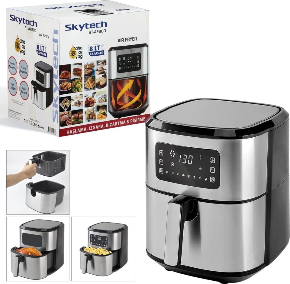 Skytech ST-AF800 Airfryer Kızartma Makinesi 8 Litre 1700 Watt