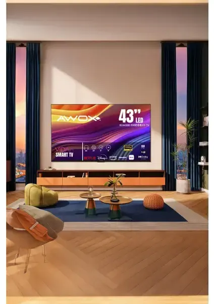 Awox B234300 43'' 109 Ekran Uydu Alıcılı Full HD Smart LED TV
