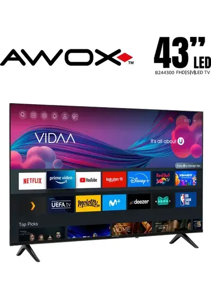 Awox B234300 43'' 109 Ekran Uydu Alıcılı Full HD Smart LED TV
