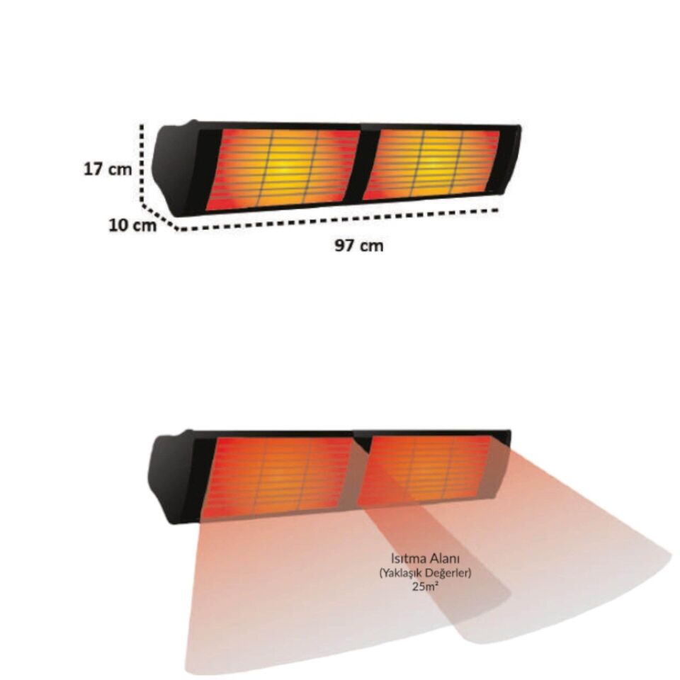 Hottable Supreme 3000 Watt Profesyonel Su Geçi̇rmez Diş Ortam Isitici