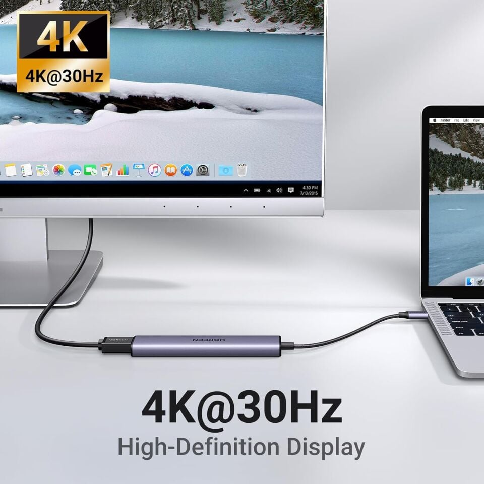 UGREEN USB C Hub, PD 100W, 4K HDMI, MacBook Pro/Air, iPad Pro/Air, Surface Pro/Go, Galaxy Tab, Galaxy S23/S22 vb. ile uyumlu USB A 3.0.