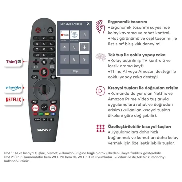 Sunny SN50QMN252 4K Ultra HD 50'' 127 Ekran Uydu Alıcılı webOS Smart QLED TV